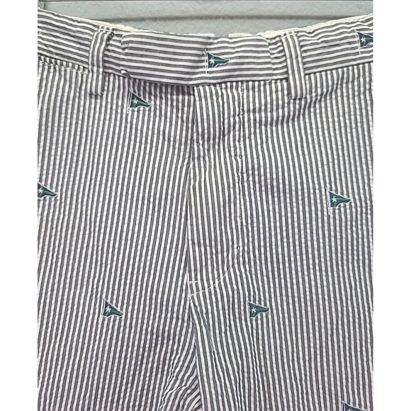 Vintage Polo Ralph Lauren Seersucker Shorts Mens 30 Embroidered Flag Allover‎ - Picture 1 of 10
